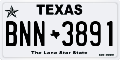 TX license plate BNN3891