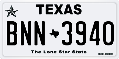 TX license plate BNN3940