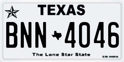 TX license plate BNN4046