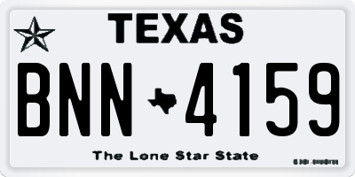 TX license plate BNN4159