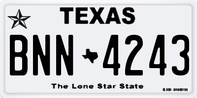 TX license plate BNN4243