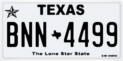 TX license plate BNN4499