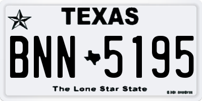 TX license plate BNN5195