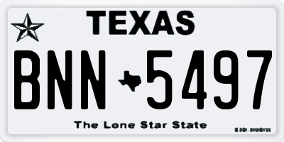 TX license plate BNN5497