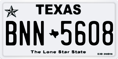 TX license plate BNN5608