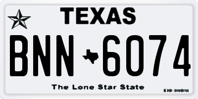 TX license plate BNN6074