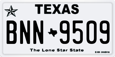 TX license plate BNN9509