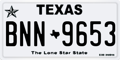 TX license plate BNN9653