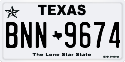 TX license plate BNN9674