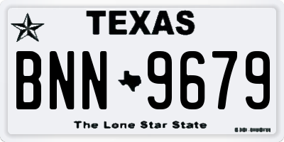 TX license plate BNN9679