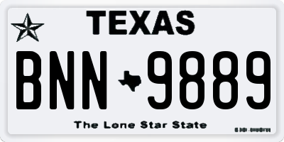 TX license plate BNN9889