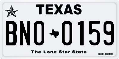 TX license plate BNO0159