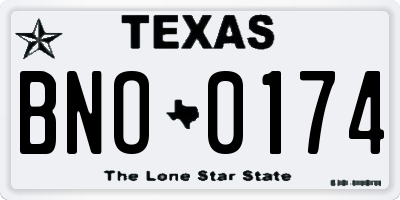 TX license plate BNO0174