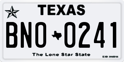 TX license plate BNO0241