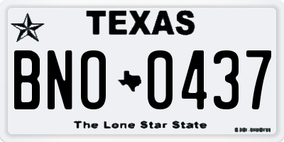 TX license plate BNO0437