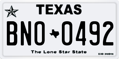 TX license plate BNO0492