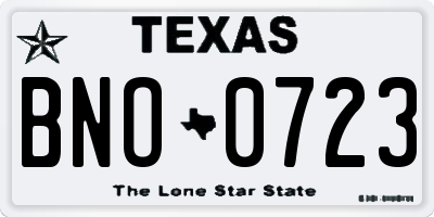 TX license plate BNO0723