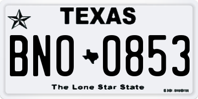 TX license plate BNO0853