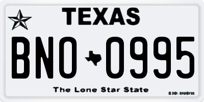 TX license plate BNO0995