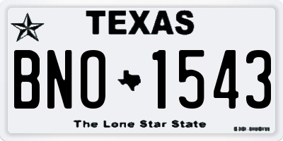 TX license plate BNO1543