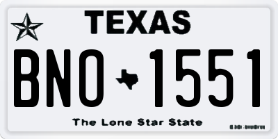 TX license plate BNO1551
