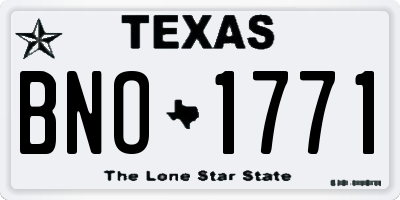 TX license plate BNO1771