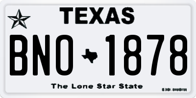TX license plate BNO1878
