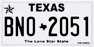 TX license plate BNO2051