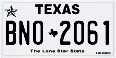 TX license plate BNO2061