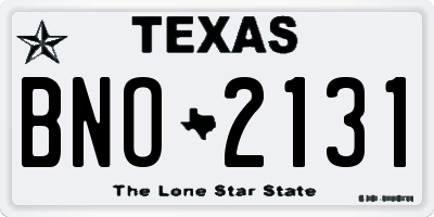 TX license plate BNO2131
