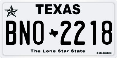 TX license plate BNO2218