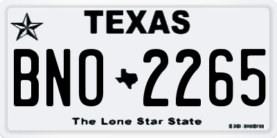 TX license plate BNO2265