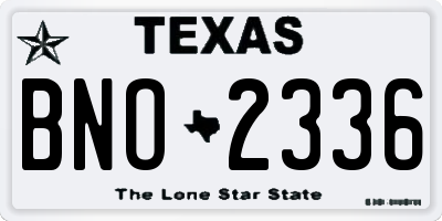 TX license plate BNO2336