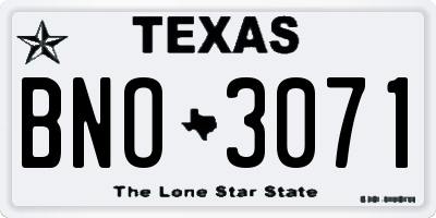 TX license plate BNO3071