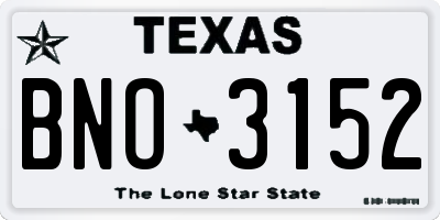 TX license plate BNO3152
