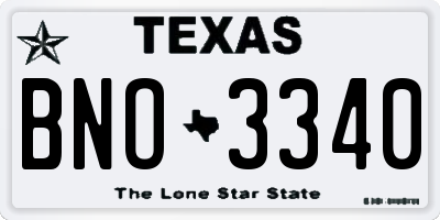 TX license plate BNO3340