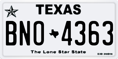 TX license plate BNO4363