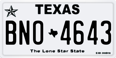 TX license plate BNO4643