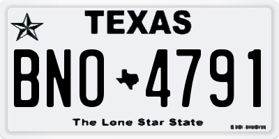 TX license plate BNO4791