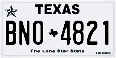 TX license plate BNO4821