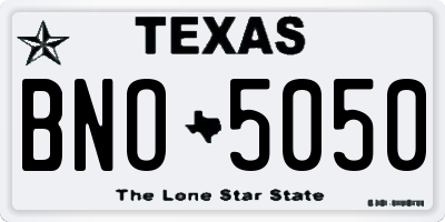 TX license plate BNO5050