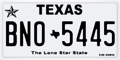 TX license plate BNO5445