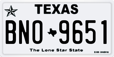 TX license plate BNO9651