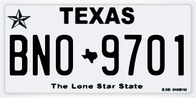 TX license plate BNO9701