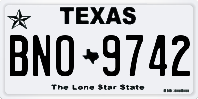 TX license plate BNO9742