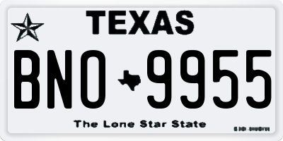 TX license plate BNO9955
