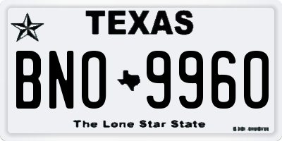 TX license plate BNO9960