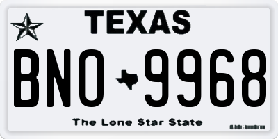 TX license plate BNO9968