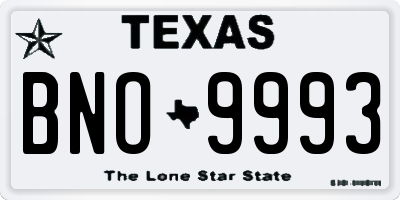 TX license plate BNO9993