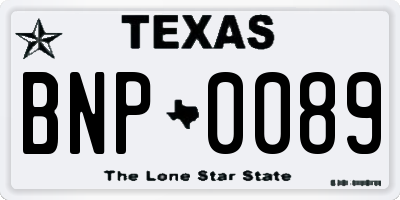 TX license plate BNP0089
